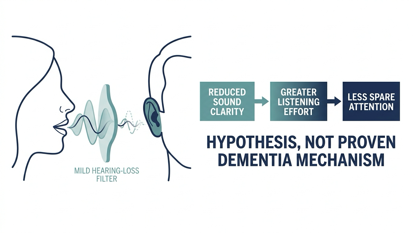Conceptual pathway from reduced sound clarity through listening effort to reduced spare attention